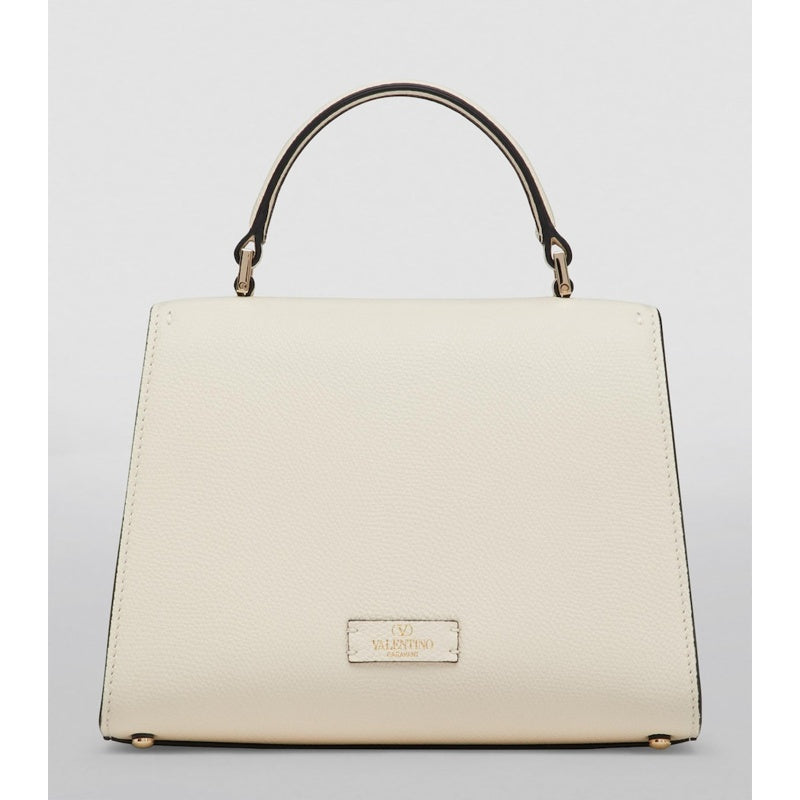 Bolsa Handle Small Calfskin Logo-Embellished