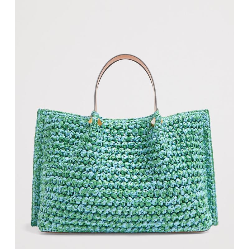 Bolsa Tote Medium Raffia VLogo Signature
