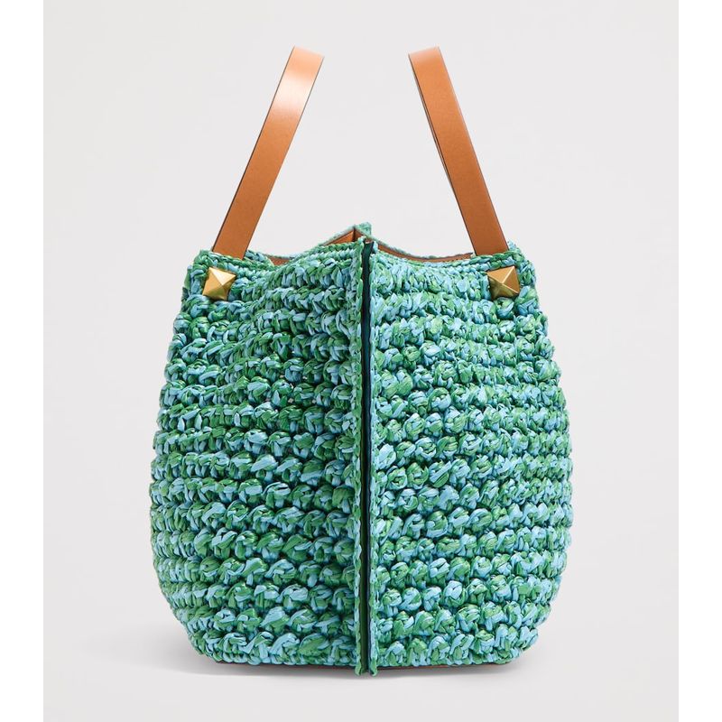 Bolsa Tote Medium Raffia VLogo Signature