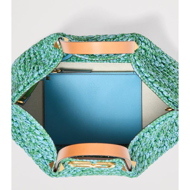 Bolsa Tote Medium Raffia VLogo Signature