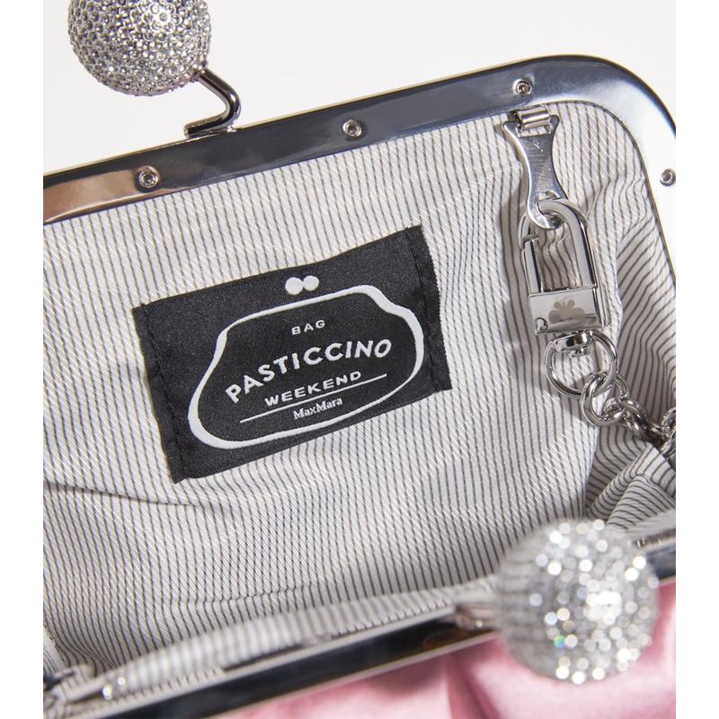 Bolsa Clutch Small Satin Rhinestone Pasticcino