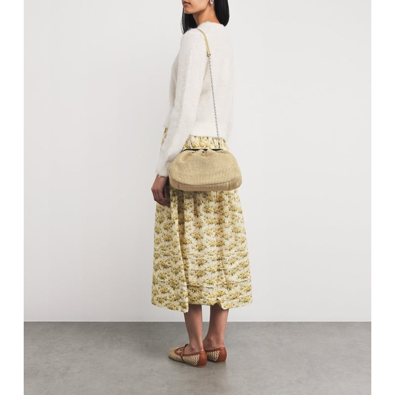 Bolsa Handle Large Raffia-Effect Pasticcino