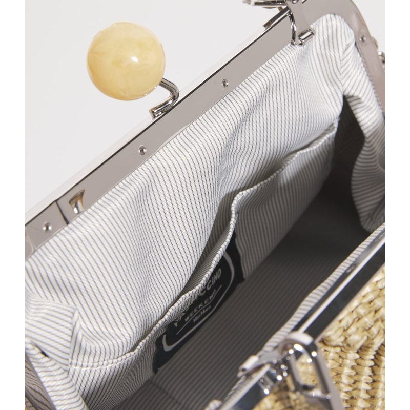 Bolsa Handle Large Raffia-Effect Pasticcino