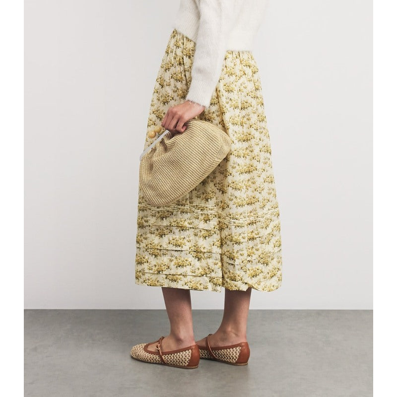 Bolsa Handle Large Raffia-Effect Pasticcino