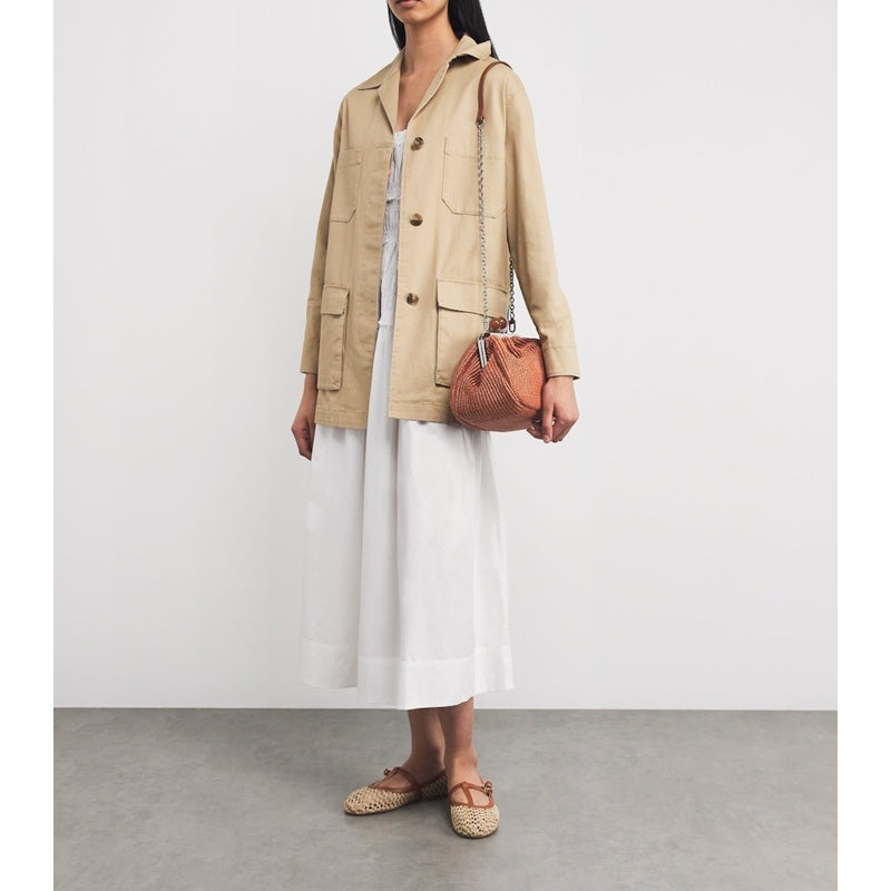 Bolsa Handle Large Raffia-Effect Pasticcino