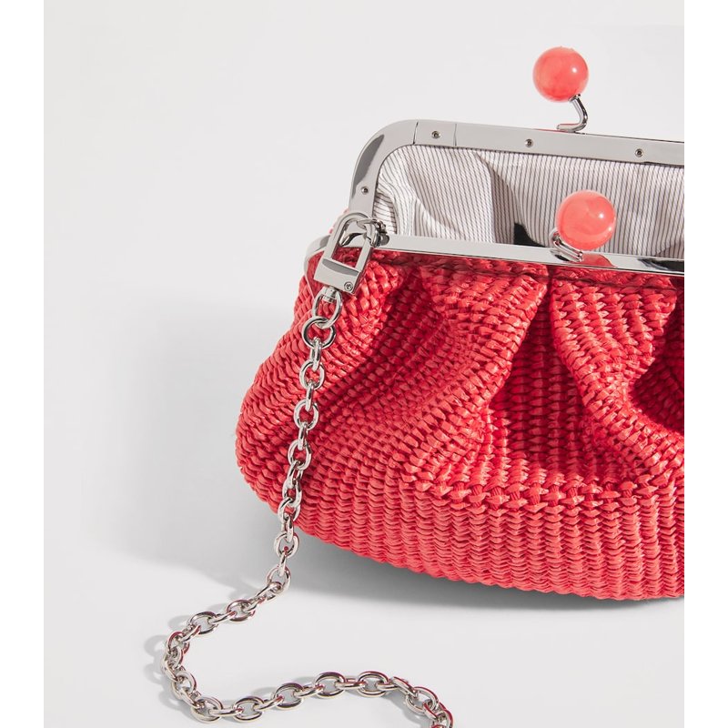 Bolsa Handle Small Raffia-Effect Pasticcino