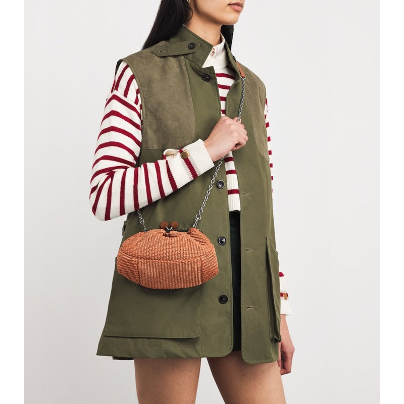 Bolsa Handle Small Raffia-Effect Pasticcino