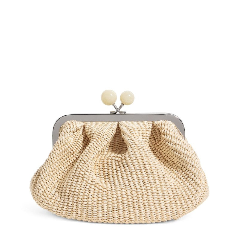 Bolsa Handle Small Raffia-Effect Pasticcino - Mercado de Luxo - O Maior E-Commerce de Bens, Produtos e Serviços de Luxo do Brasil.