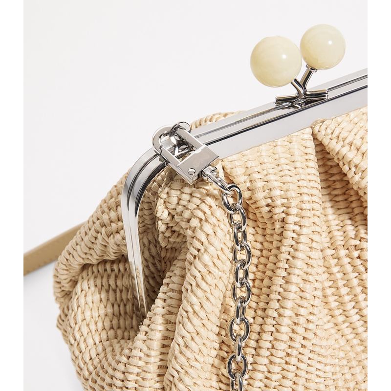 Bolsa Handle Small Raffia-Effect Pasticcino