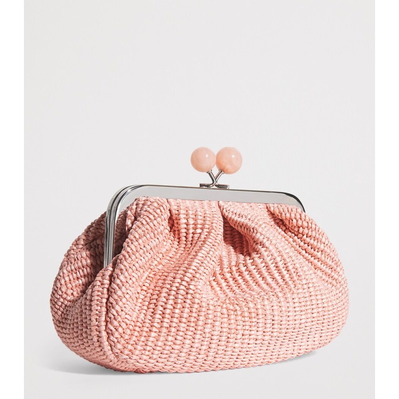 Bolsa Handle Small Raffia-Effect Pasticcino
