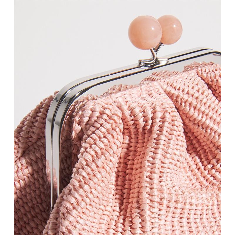 Bolsa Handle Small Raffia-Effect Pasticcino