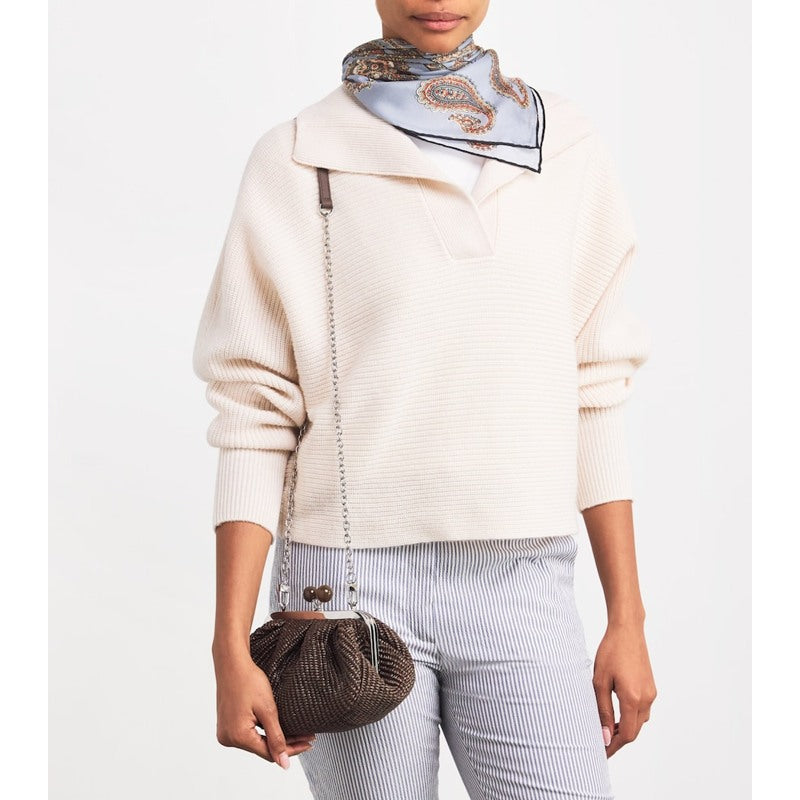 Bolsa Handle Small Raffia-Effect Pasticcino