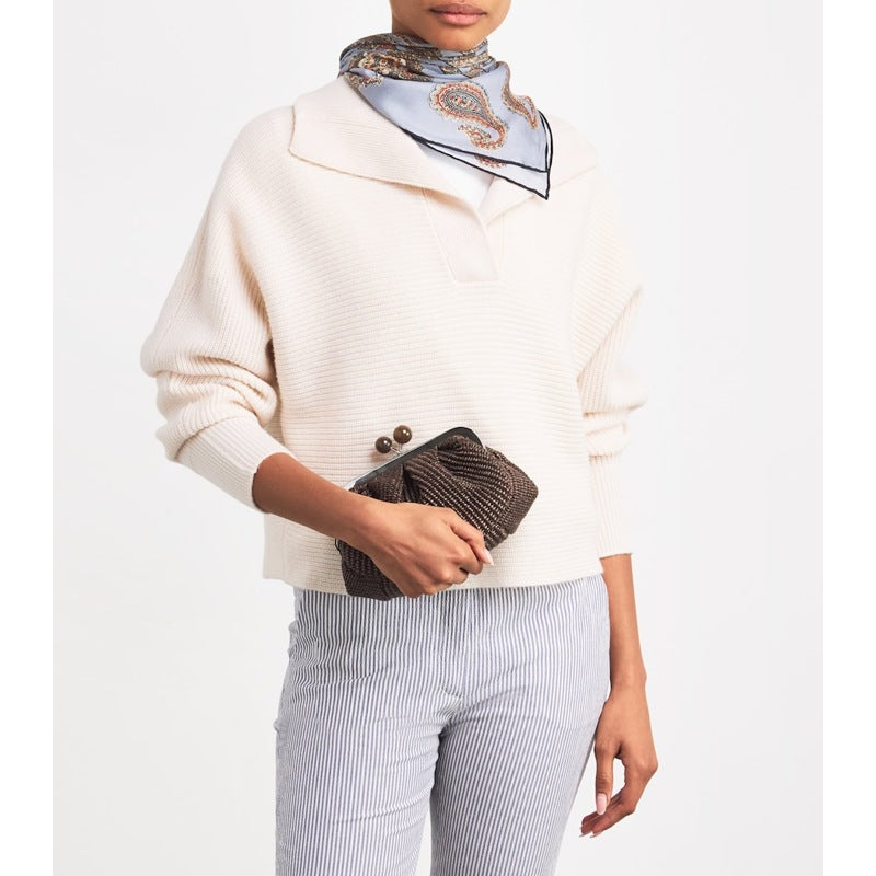 Bolsa Handle Small Raffia-Effect Pasticcino