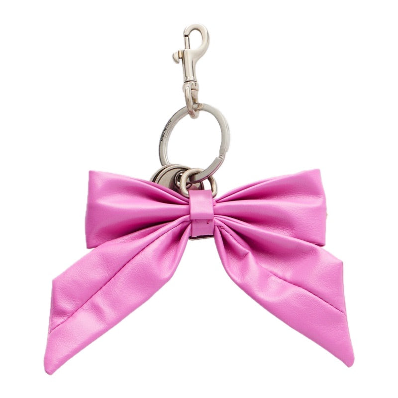 Charms e Acessórios Chaveiro de couro com detalhe de laço BB
