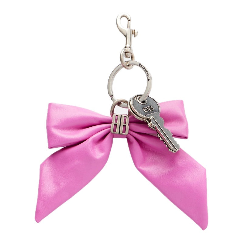 Charms e Acessórios Chaveiro de couro com detalhe de laço BB