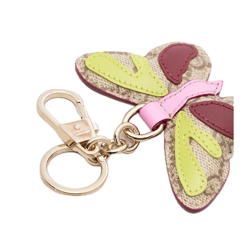 Charms e Acessórios Pingente de bolsa de lona revestida com acabamento em couro GG