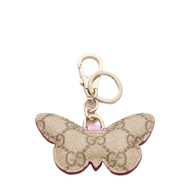 Charms e Acessórios Pingente de bolsa de lona revestida com acabamento em couro GG