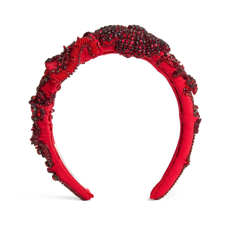 Faixa de cabeça escarlate com contas - Mercado de Luxo - O Maior E-Commerce de Bens, Produtos e Serviços de Luxo do Brasil.