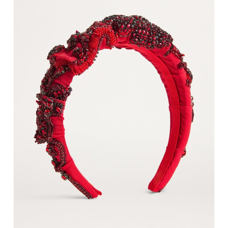 Faixa de cabeça escarlate com contas - Mercado de Luxo - O Maior E-Commerce de Bens, Produtos e Serviços de Luxo do Brasil.