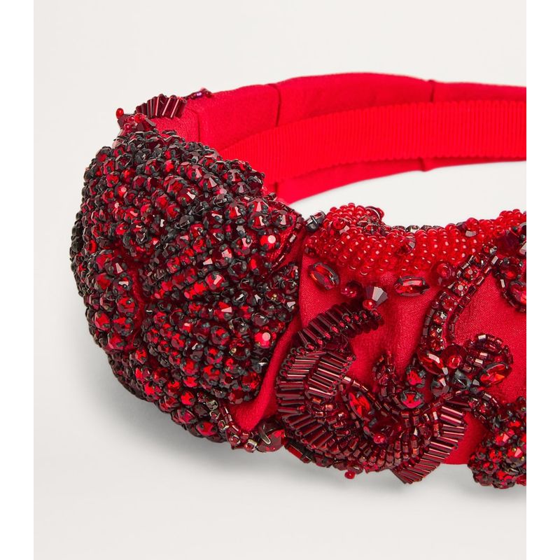 Faixa de cabeça escarlate com contas - Mercado de Luxo - O Maior E-Commerce de Bens, Produtos e Serviços de Luxo do Brasil.