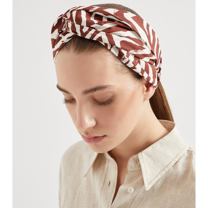 Faixa de cabeça estampada em popeline de algodão - Mercado de Luxo - O Maior E-Commerce de Bens, Produtos e Serviços de Luxo do Brasil.