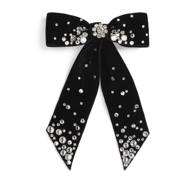 Presilha de laço Isabelle com detalhes em cristal e veludo de seda - Mercado de Luxo - O Maior E-Commerce de Bens, Produtos e Serviços de Luxo do Brasil.