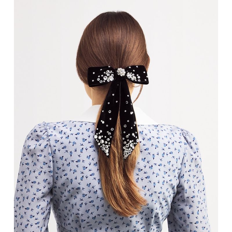 Presilha de laço Isabelle com detalhes em cristal e veludo de seda - Mercado de Luxo - O Maior E-Commerce de Bens, Produtos e Serviços de Luxo do Brasil.