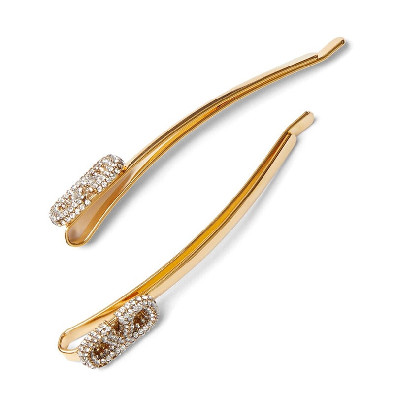 Conjunto de 2 grampos de cabelo VLogo enfeitados - Mercado de Luxo - O Maior E-Commerce de Bens, Produtos e Serviços de Luxo do Brasil.