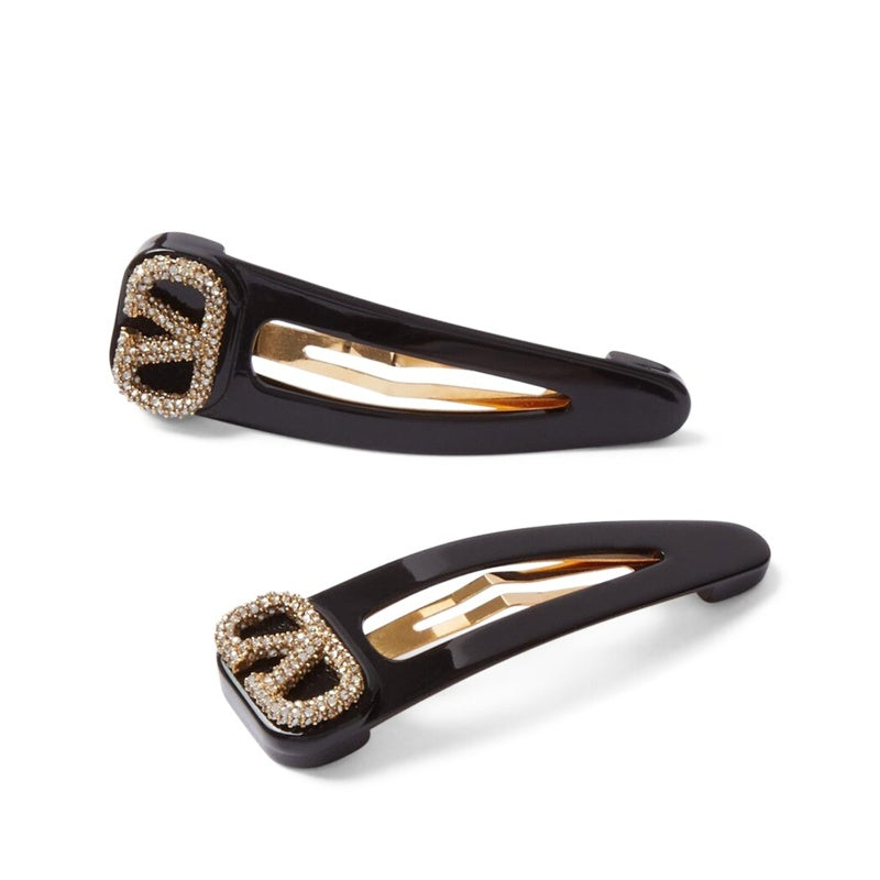 Grampos de cabelo VLOGO enfeitados (pacote com 2) - Mercado de Luxo - O Maior E-Commerce de Bens, Produtos e Serviços de Luxo do Brasil.
