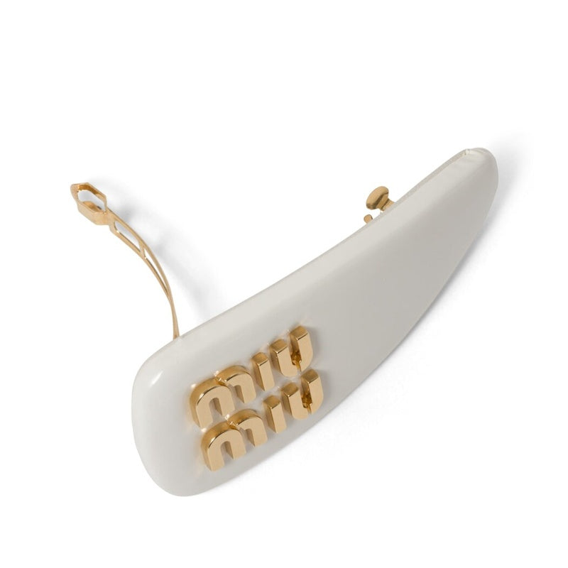 Presilha de cabelo com logotipo de couro - Mercado de Luxo - O Maior E-Commerce de Bens, Produtos e Serviços de Luxo do Brasil.