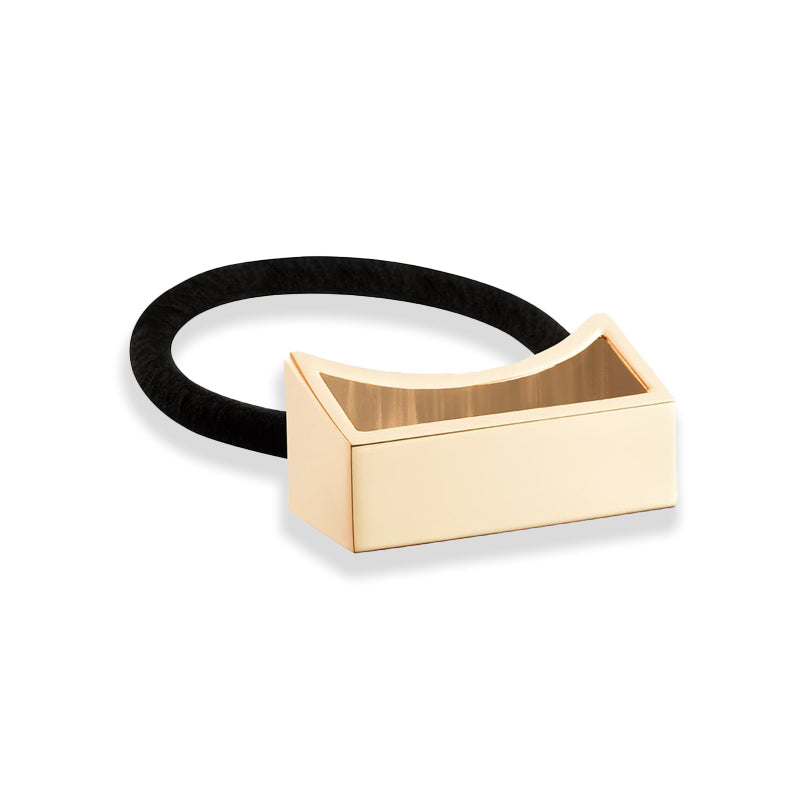 Suporte de rabo de cavalo geométrico em metal banhado a ouro - Mercado de Luxo - O Maior E-Commerce de Bens, Produtos e Serviços de Luxo do Brasil.