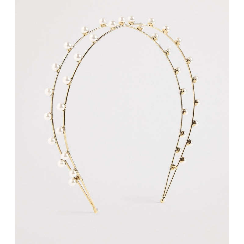 Faixa de cabeça dupla Ayla com enfeites de pérolas - Mercado de Luxo - O Maior E-Commerce de Bens, Produtos e Serviços de Luxo do Brasil.