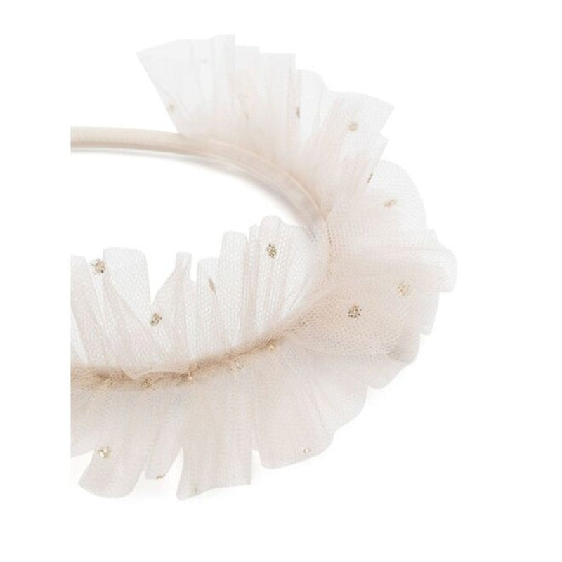 Faixa de cabeça com apliques de tule e bolinhas - Mercado de Luxo - O Maior E-Commerce de Bens, Produtos e Serviços de Luxo do Brasil.