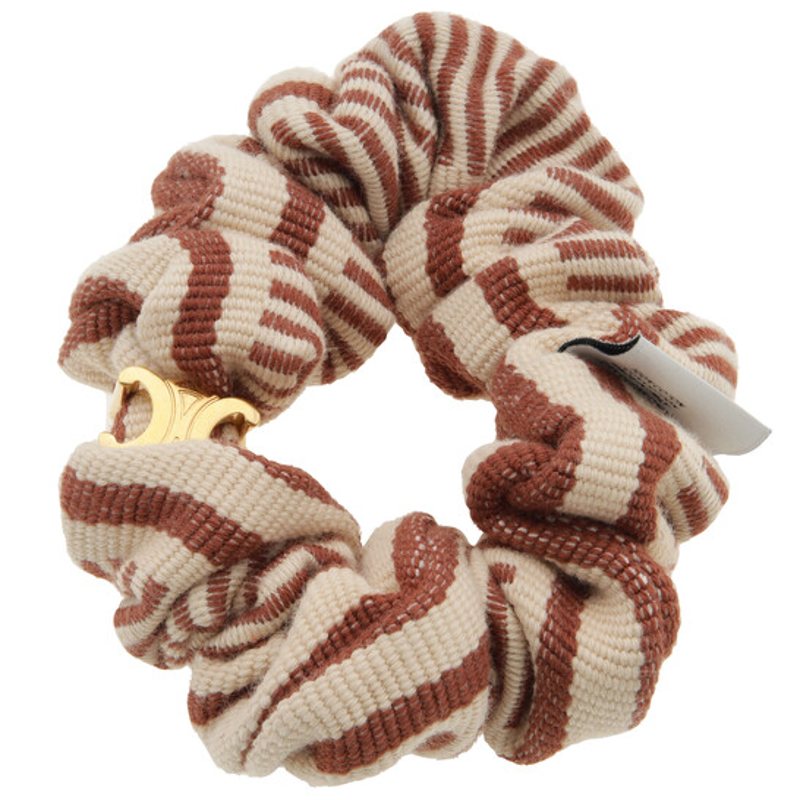 Scrunchie de algodão listrado e detalhado - Mercado de Luxo - O Maior E-Commerce de Bens, Produtos e Serviços de Luxo do Brasil.