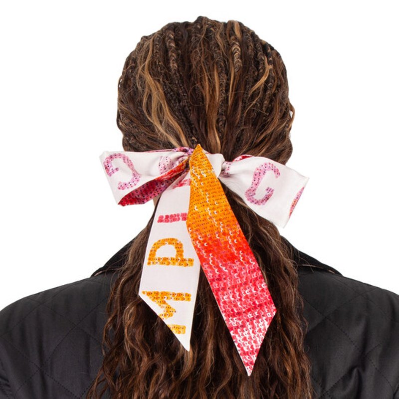 Faixa de cabeça de seda com glitter Sunset - Mercado de Luxo - O Maior E-Commerce de Bens, Produtos e Serviços de Luxo do Brasil.