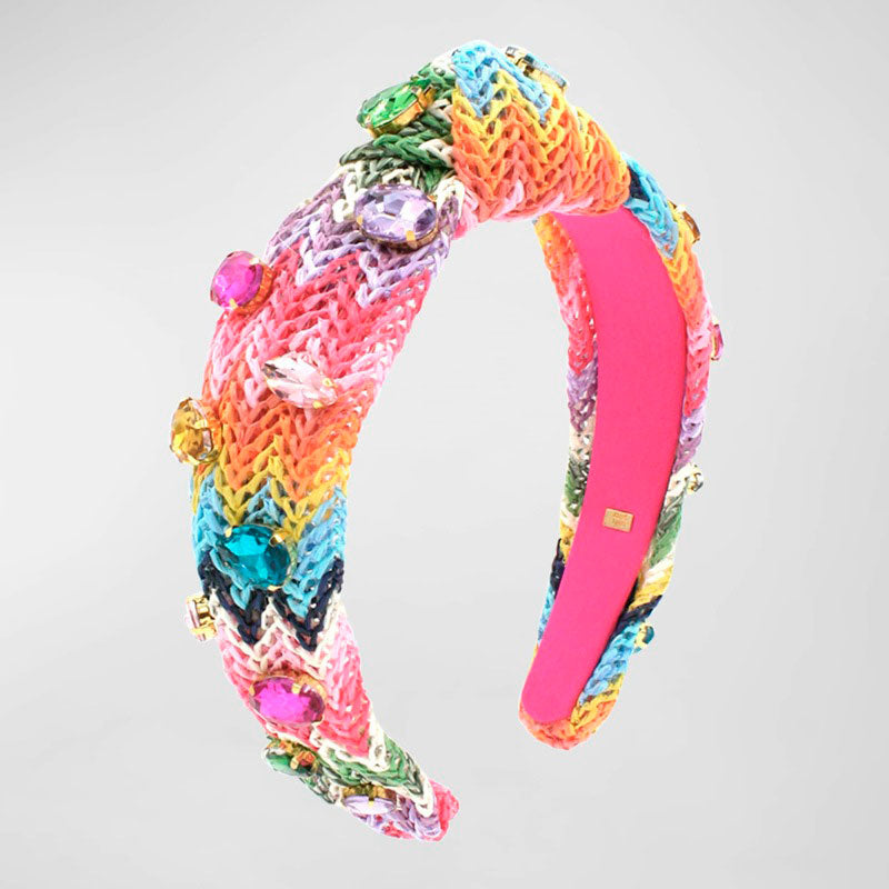 Tiara com nó de ráfia arco-íris para meninas - Mercado de Luxo - O Maior E-Commerce de Bens, Produtos e Serviços de Luxo do Brasil.