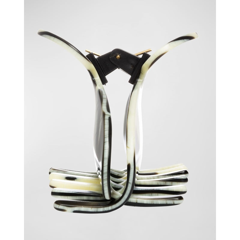 Presilha de mandíbula Jumbo Couture com padrão de chifre - Clássico - Mercado de Luxo - O Maior E-Commerce de Bens, Produtos e Serviços de Luxo do Brasil.