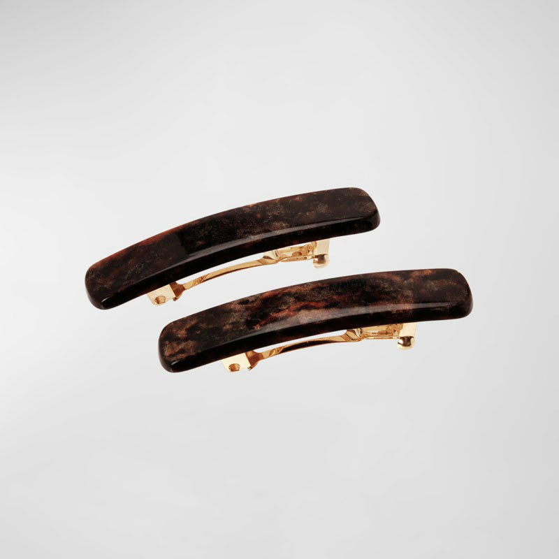 Mini presilhas retangulares clássicas conjunto 2 unid. - Mercado de Luxo - O Maior E-Commerce de Bens, Produtos e Serviços de Luxo do Brasil.