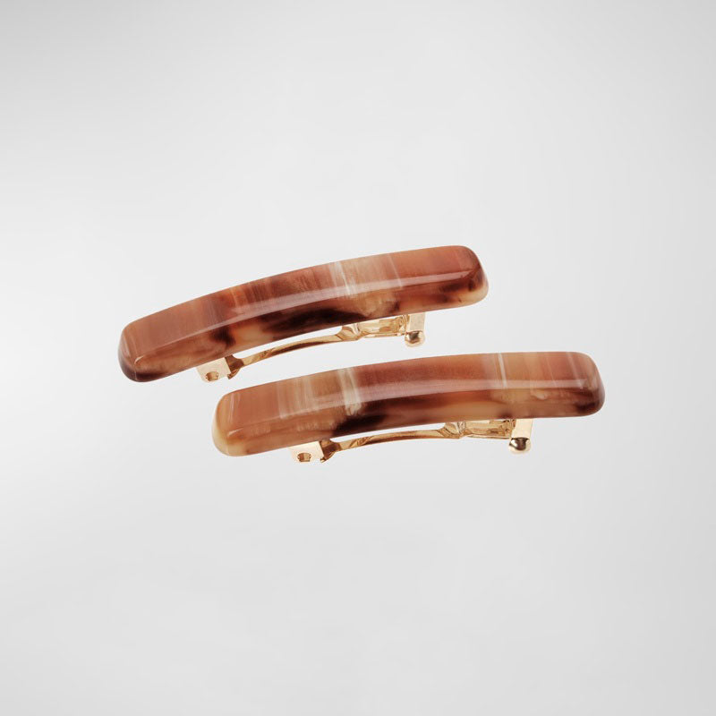 Mini presilhas retangulares clássicas conjunto 2 unid. - Mercado de Luxo - O Maior E-Commerce de Bens, Produtos e Serviços de Luxo do Brasil.