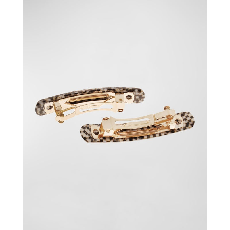 Mini presilhas retangulares clássicas conjunto 2 unid. - Mercado de Luxo - O Maior E-Commerce de Bens, Produtos e Serviços de Luxo do Brasil.