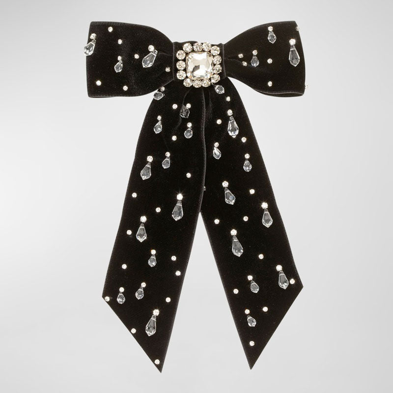 Presilha de laço de veludo embelezada Alva - Mercado de Luxo - O Maior E-Commerce de Bens, Produtos e Serviços de Luxo do Brasil.