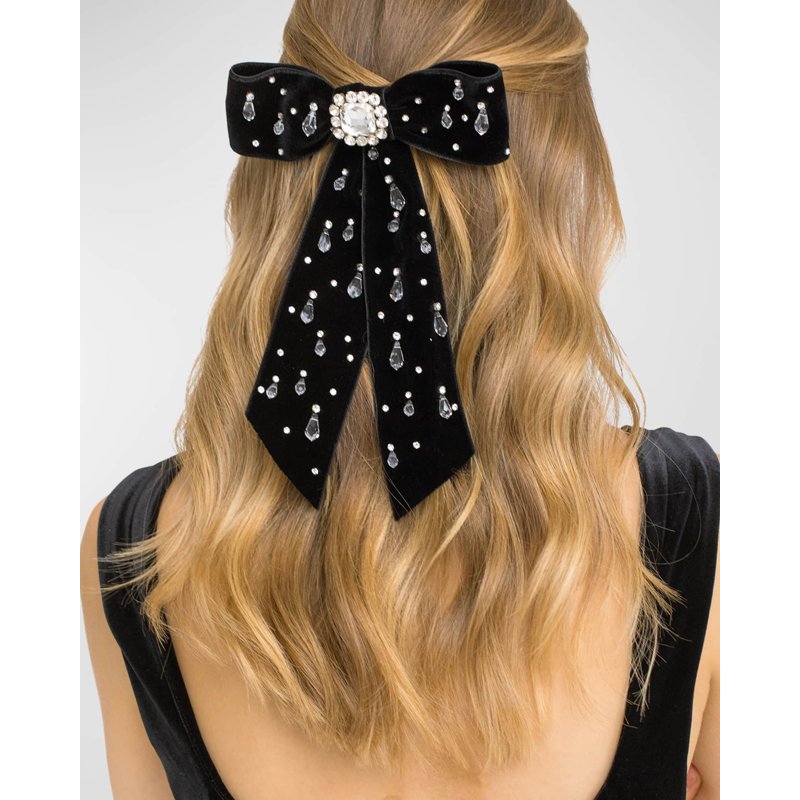 Presilha de laço de veludo embelezada Alva - Mercado de Luxo - O Maior E-Commerce de Bens, Produtos e Serviços de Luxo do Brasil.