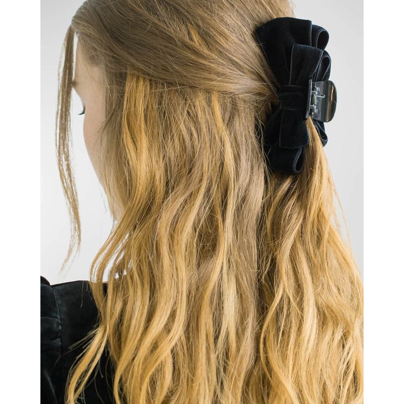 Presilha de mandíbula de veludo Matilda Bow - Mercado de Luxo - O Maior E-Commerce de Bens, Produtos e Serviços de Luxo do Brasil.