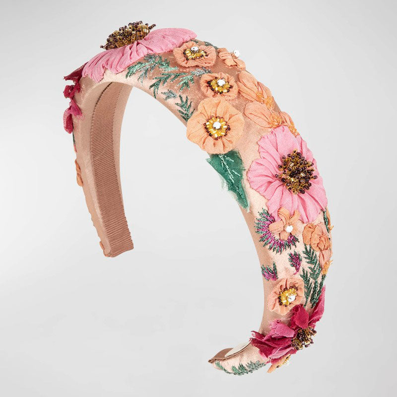 Faixa de cabeça floral embelezada por Sheryl - Mercado de Luxo - O Maior E-Commerce de Bens, Produtos e Serviços de Luxo do Brasil.