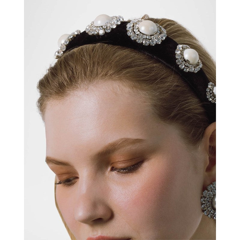 Faixa de cabeça de veludo com pérolas Sidney - Mercado de Luxo - O Maior E-Commerce de Bens, Produtos e Serviços de Luxo do Brasil.