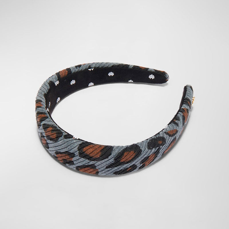 Faixa de cabeça de veludo cotelê leopardo Alice - Mercado de Luxo - O Maior E-Commerce de Bens, Produtos e Serviços de Luxo do Brasil.