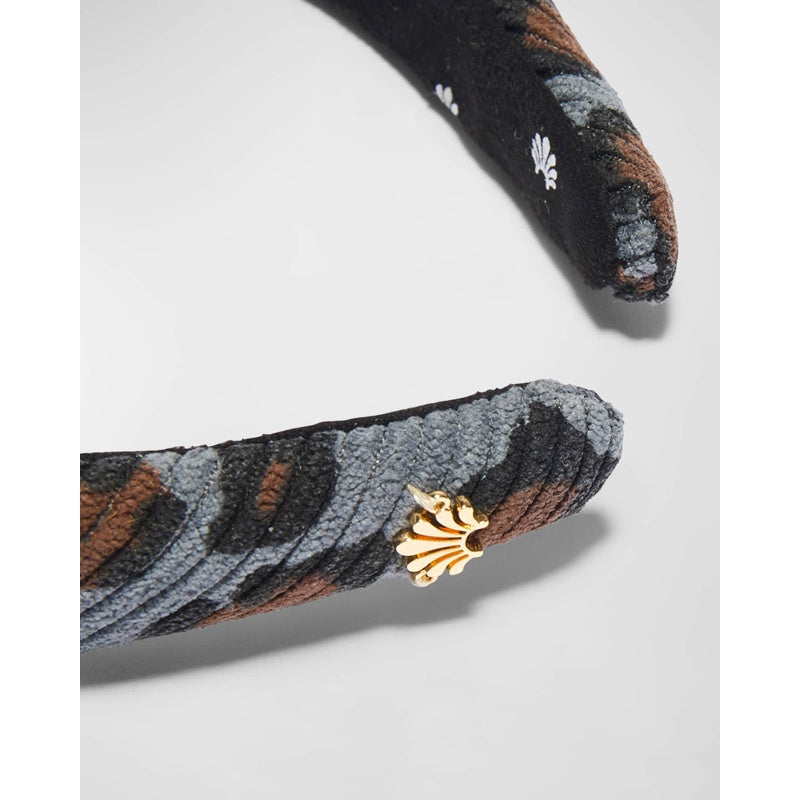 Faixa de cabeça de veludo cotelê leopardo Alice - Mercado de Luxo - O Maior E-Commerce de Bens, Produtos e Serviços de Luxo do Brasil.