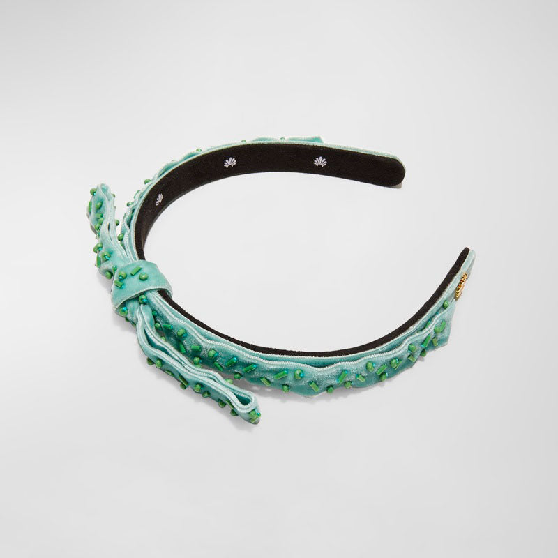 Faixa de cabeça de veludo com contas Bardot - Mercado de Luxo - O Maior E-Commerce de Bens, Produtos e Serviços de Luxo do Brasil.