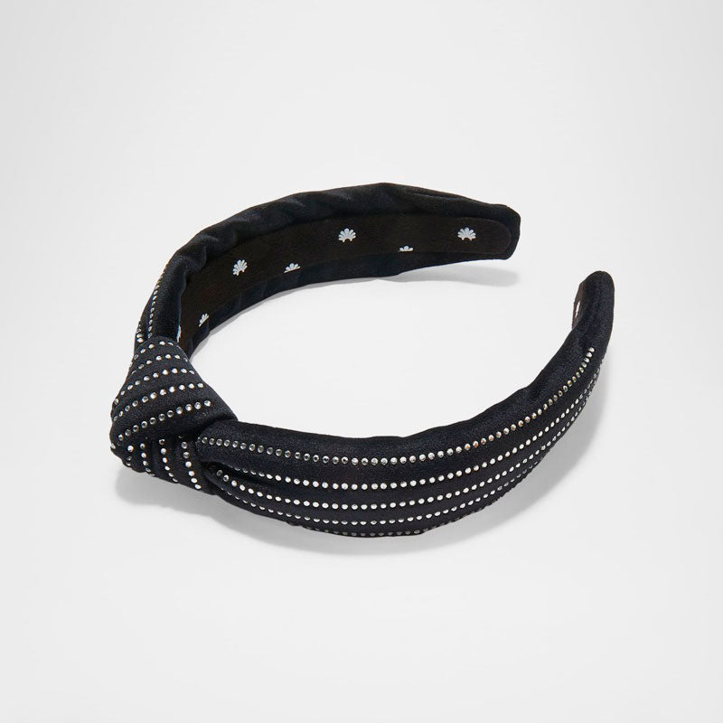 Faixa de cabeça fina com nó e listras de cristal - Mercado de Luxo - O Maior E-Commerce de Bens, Produtos e Serviços de Luxo do Brasil.