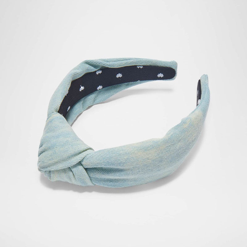 Faixa de cabeça com nó jeans - Mercado de Luxo - O Maior E-Commerce de Bens, Produtos e Serviços de Luxo do Brasil.